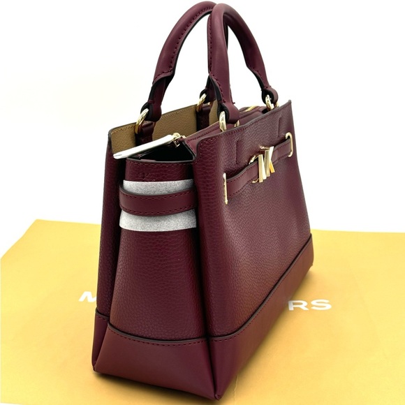 Michael Kors Reed Small Satchel Crossbody Bag Dark Cherry - Picture 4 of 11